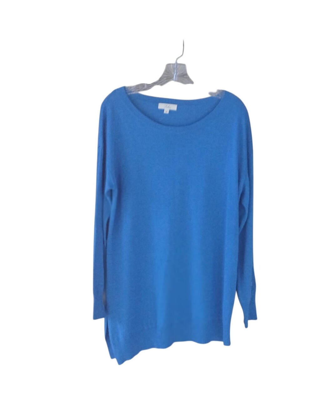 Takei Blue Scoop Neck Boyfriend Fit Bamboo & Cotton Sweater Medium